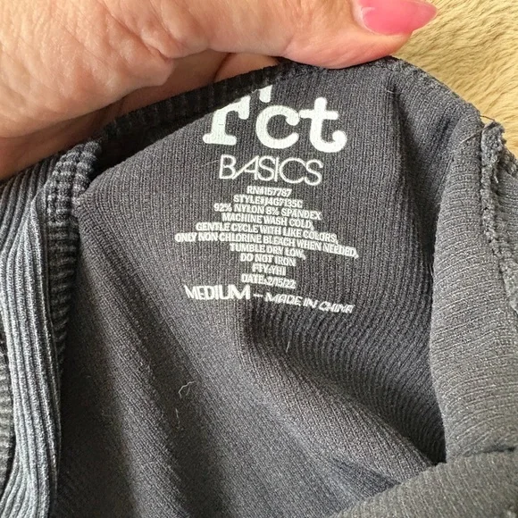 Grey Ribbed Tank Top - Picture 7 of 7